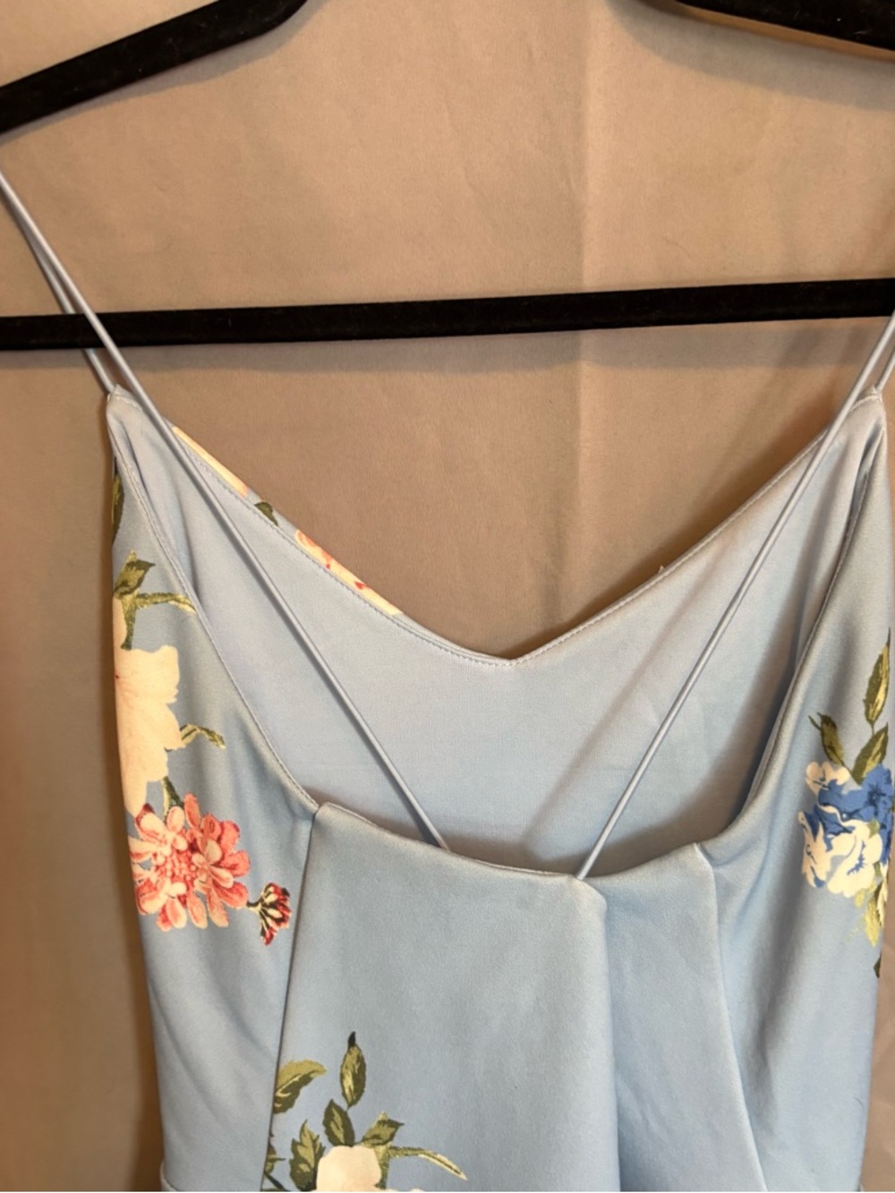 Streetwear Society Powder Blue Floral Spaghetti Strap Mini Dress - Picture 5 of 7